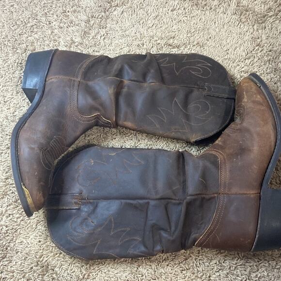 Durango Men Brown Western Cowboy Leather Slouch Almond Toe Boots Size 10 D main image 11